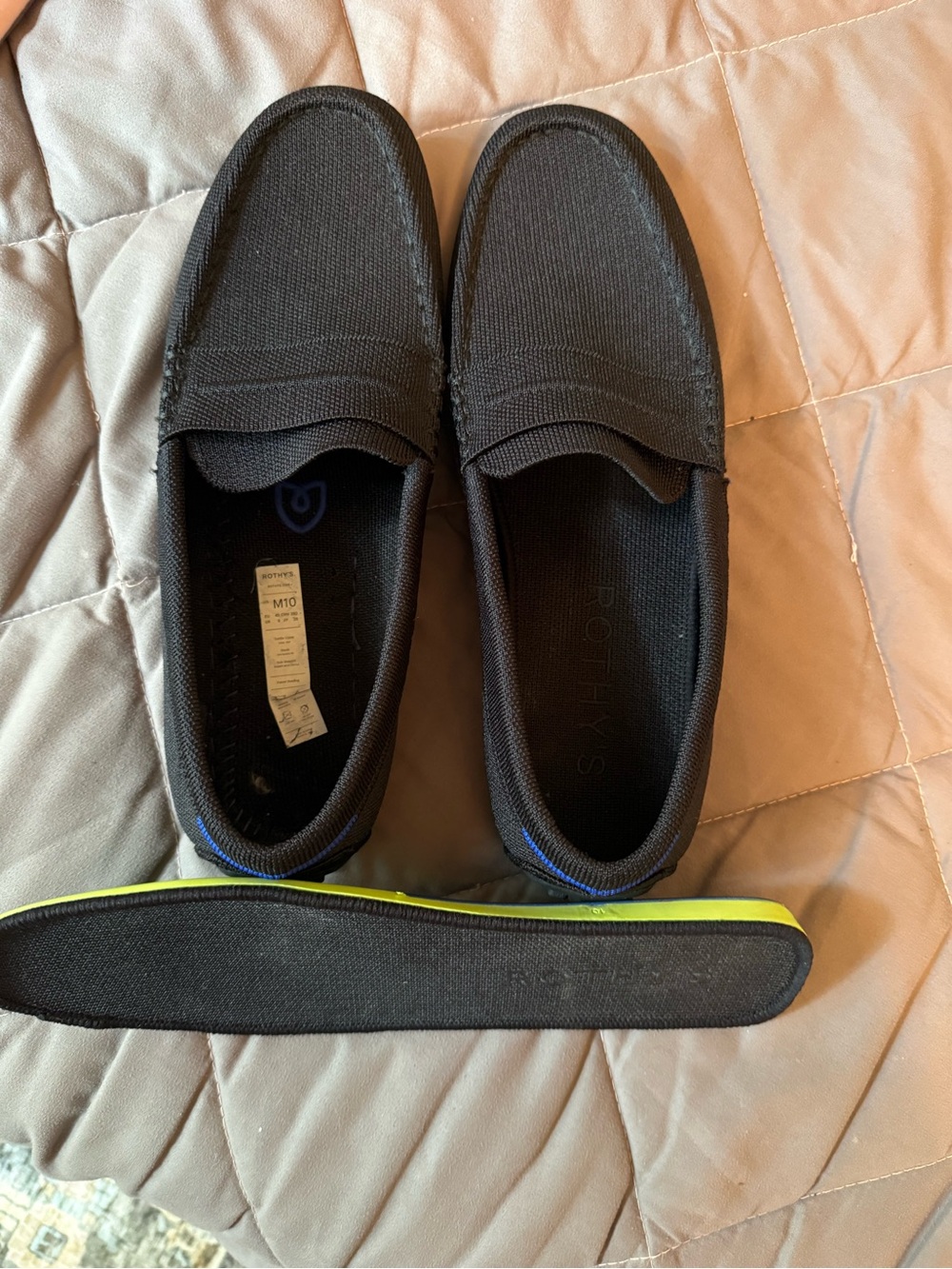 Rothy's Black Slip-On Loafers Men’s size 10